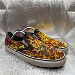 Size 11.5 VANS Mens Multicolor Classic Slip On Samurai Rising Skate Sneaker Shoe